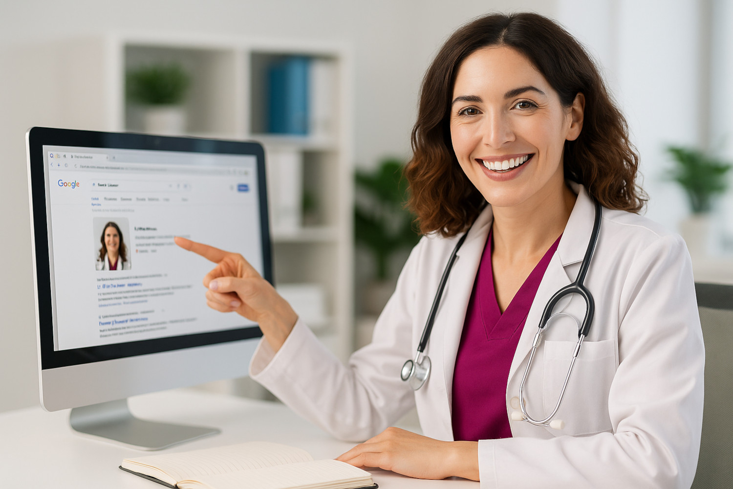 cómo puede un médico aparecer primero en google